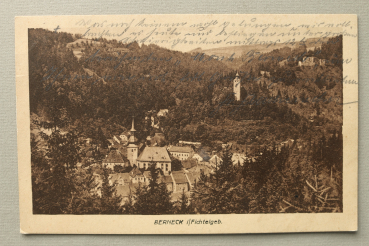 AK Berneck / 1922 / Ortsansicht / Briefmarke Frankatur